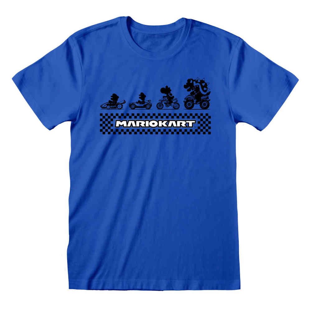 Nintendo Super Mario - Super Mario Kart - Silhouette Herren T-Shirt - Blau